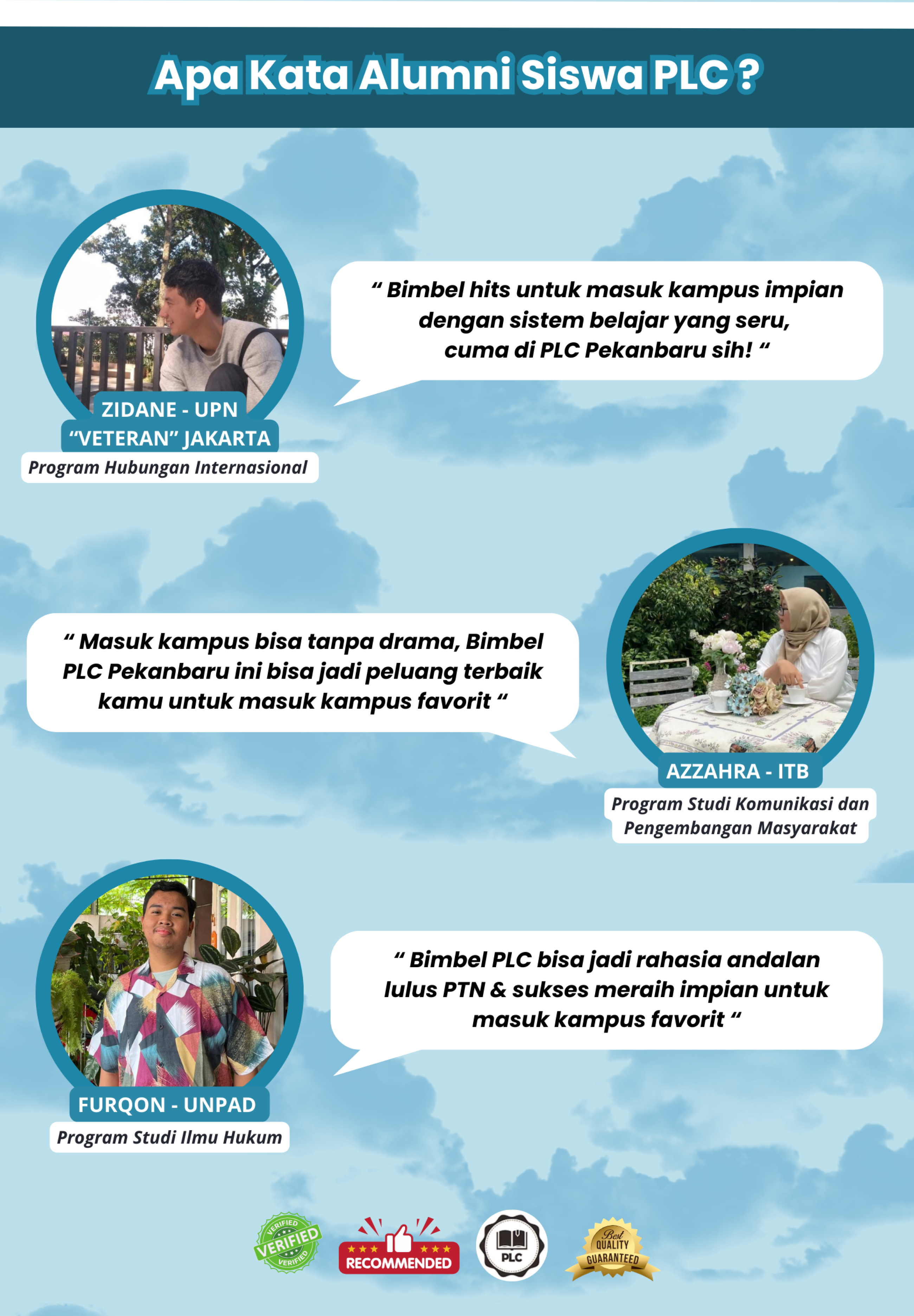 apa kata peserta bimbel snbt tentang les di bimbel plc pekanbaru